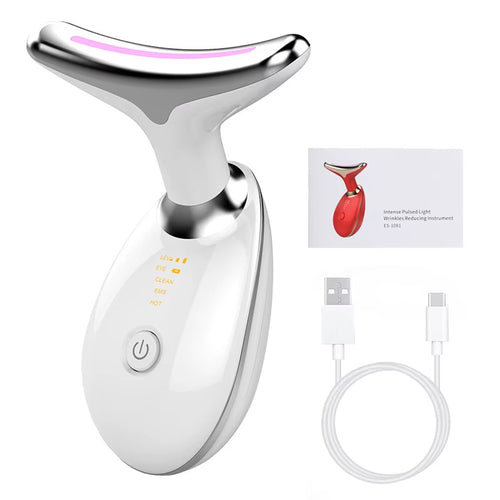 7 Colors LED Neck Face Massager Face Sculpting Tool Skin Rejuvenation Device Facial Lifting Beauty Machine Skin Care Instrument